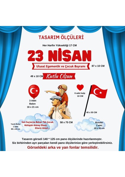 23 Nisan Ulusal Egemenlik ve Çocuk Bayramı Pano Süsü modelleri