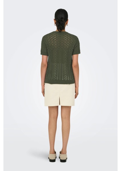 Onlsaga Pamuklu Regular Fit Bisiklet Yaka Örme Bluz Bayan Bluz 15339662 indirimleri