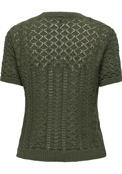 Onlsaga Pamuklu Regular Fit Bisiklet Yaka Örme Bluz Bayan Bluz 15339662