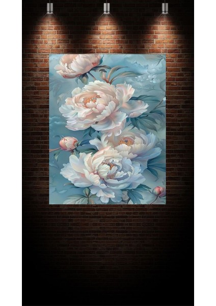 Beyaz Gül Çiçek Duvar Dekarasyon Süsü Kanvas Tablo Canvas Ölçü Seçmeyi Unutmayınız :)