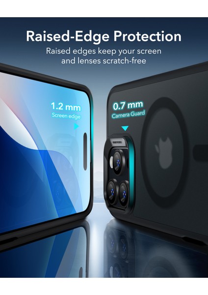 Iphone 16 Pro Max Halolock Magsafe Classic Hybrid Silikon Kılıf Buzlu Buzlu Siyah + Ekran Koruyucu Set indirimleri