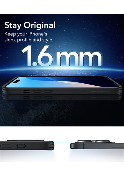 Iphone 16 Pro Max Halolock Magsafe Classic Hybrid Silikon Kılıf Buzlu Buzlu Siyah + Ekran Koruyucu Set