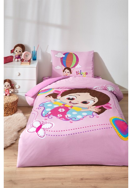 Niloya Kelebek Tek Kişilik Lisanslı Lastikli Çarşaf Çocuk Nevresim Takımı