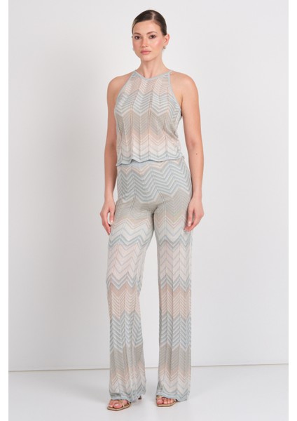 Kadın Onlalvıra Askılı Simli Örme Bluz 15344392 Mavi