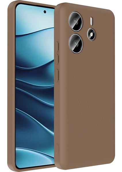 Redmi Note 14 4g Kılıf Kamera Korumalı Kartlık Hazneli Frm Vitra Kapak - Kahverengi
