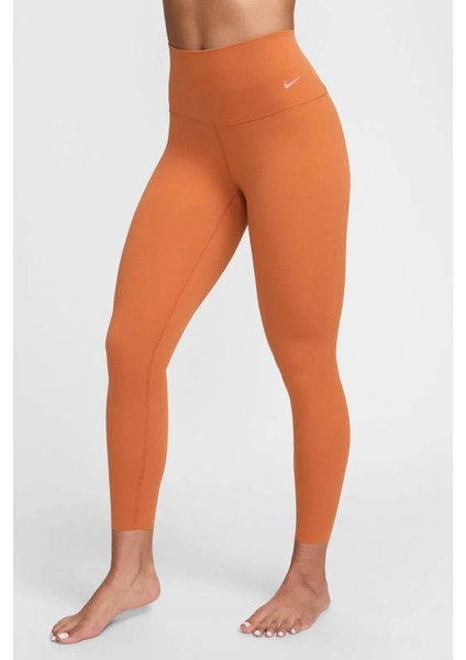 Dri Fit Zenvy Gentle Support High Waisted 7/8 Leggings Kadın Yüksek Bel Iç Cepli Spor Tayt Kiremit