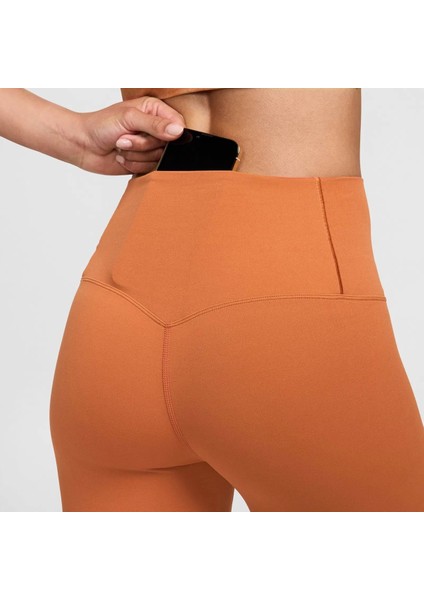 Dri Fit Zenvy Gentle Support High Waisted 7/8 Leggings Kadın Yüksek Bel Iç Cepli Spor Tayt Kiremit fırsatları