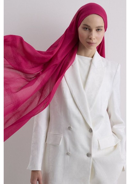 Brıce Fuşya Uzun Saçak Püsküllü Pamuklu Şal fırsatları