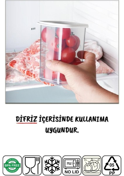 24'lü Kırılmaz Kare Saklama Kabı Seti, Beyaz, Çeşitli Boyutlar modelleri