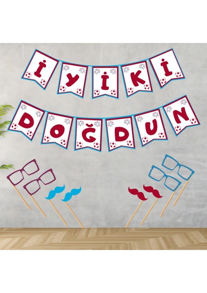 Bordo Mavi Doğum Günü Yazısı (Maske Hediyeli) fiyatları