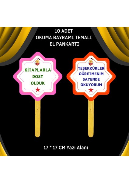 Okuma Bayramı / Şenliği Temalı 10 Lu El Pankartları fiyatları