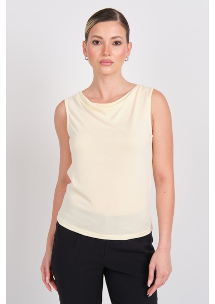 Kadın Onlfree Kolsuz Bisiklet Yaka T-Shirt 15351020 Sarı