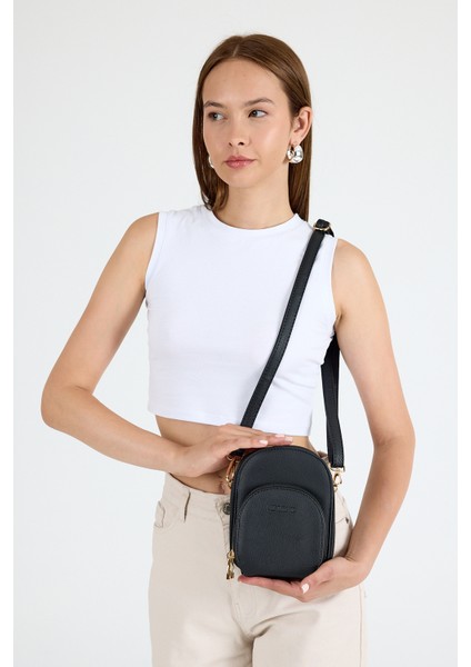 Siyah Ön Cepli Mini Çarpraz Askılı Çanta 384 indirimleri