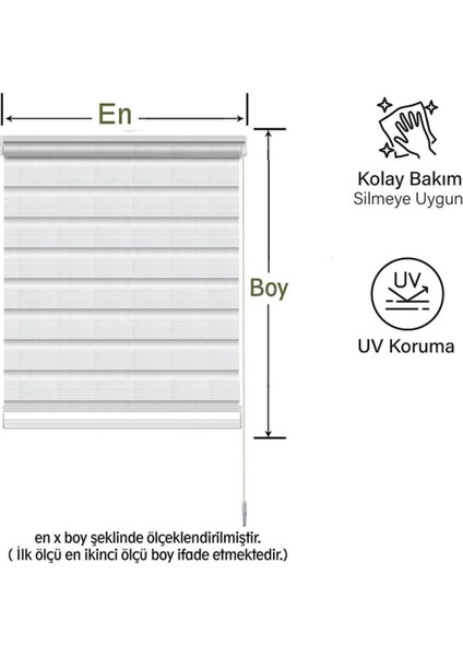 Beyaz Kpz Serisi (KPZ3000) Metal Kasa Sık Pliseli Zebra Stor Perde (En x Boy olarak hesaplanır) fiyatları