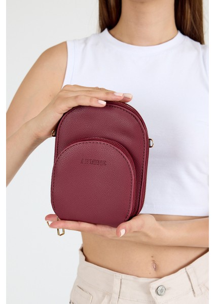 Bordo Ön Cepli Mini Çarpraz Askılı Çanta 384 modelleri