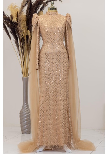 Asil Tesettür Abiye Gold