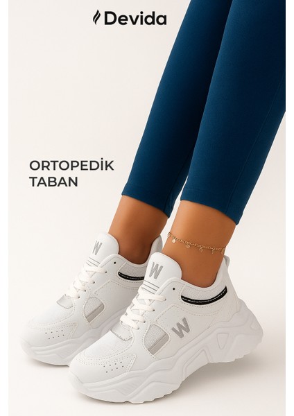 Kadın Beyaz Spor Ayakkabı 5 Cm Yüksek Air Taban Günlük Sneaker X110 modelleri