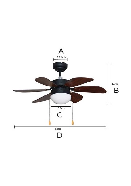 -KCF280-AVİIZELİ Ahşap Vantilatör 60 Watt Nrmsa modelleri