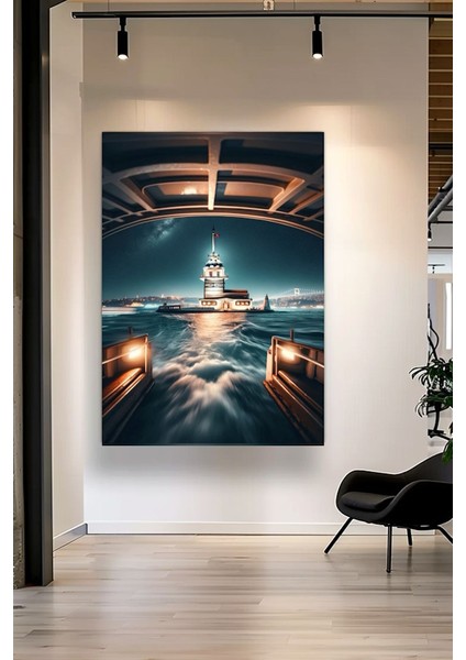 Kız Kulesi Manzara 9 Kanvas Tablo Ev Duvar Salon Ofis Dükkan Hediyelik Dekarasyon Süsü