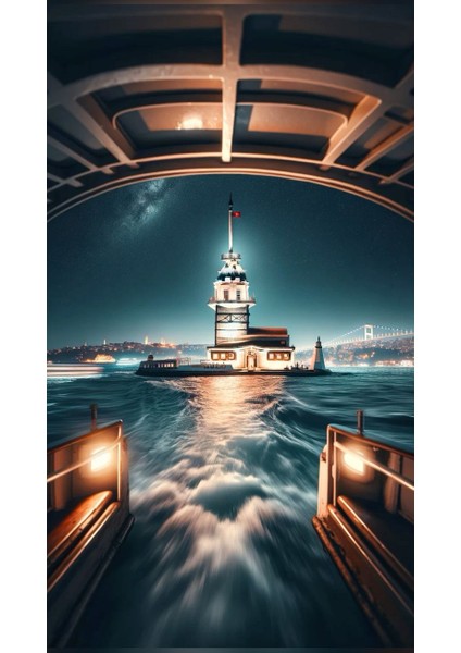 Kız Kulesi Manzara 9 Kanvas Tablo Ev Duvar Salon Ofis Dükkan Hediyelik Dekarasyon Süsü fiyatları