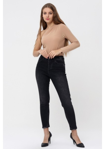 Mom Jean Kadın Pantolon 1037-257 Siyah