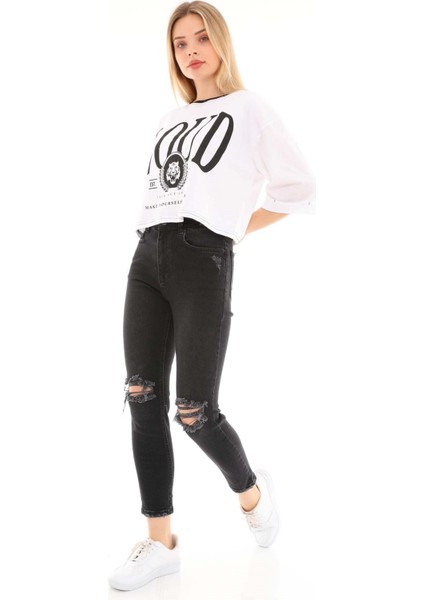 Kadın Mom Jean Pantolon 1037-696 Siyah fiyatları