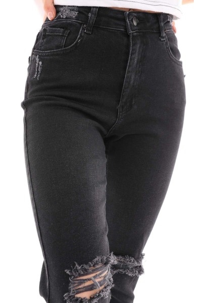 Kadın Mom Jean Pantolon 1037-696 Siyah modelleri