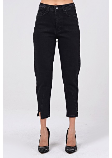 Bilek Boy Kadın Mom Jean Pantolon 4063-812 Siyah modelleri