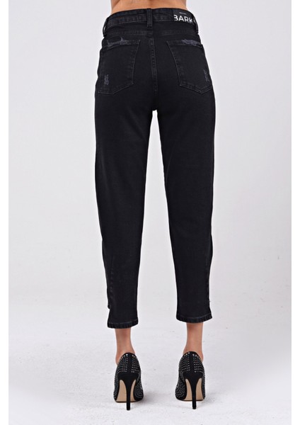 Bilek Boy Kadın Mom Jean Pantolon 4063-812 Siyah indirimleri