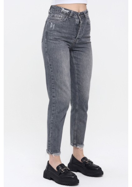 Mom Jean Kadın Pantolon 1037-251 Gri fırsatları