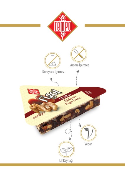 Figol Cevizli Kayısılı Bar Üçgen 40 G x 12 Adet modelleri