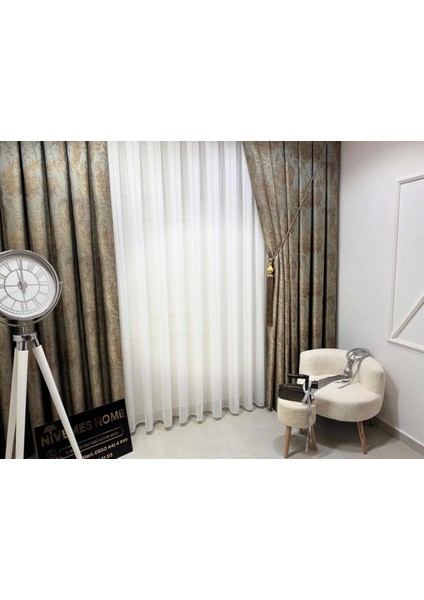 Nivemeshome Pera V-402 1/3 Sık Pileli Fon Perde Apm fırsatları