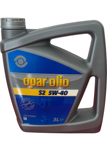 Olio S2 5W40 3 Litre Motor Yağı 1.4 Benzin Araçlar Için (Üretim Yılı 2025)