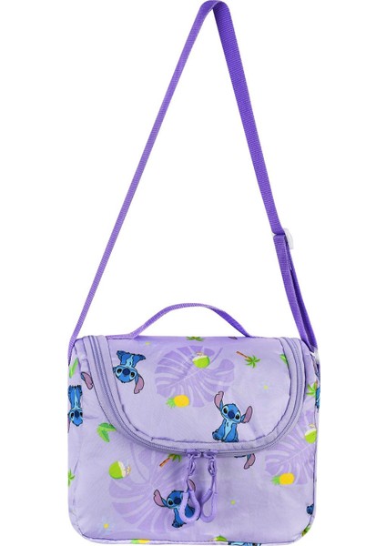 Stitch Baskılı Anahtarlıklı Okul Çantası Termal Beslenme ve Kalemlik Seti