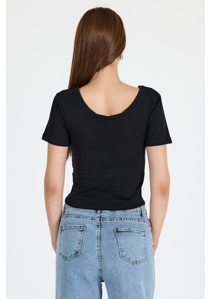 Siyah Kare Yaka Örme Body 9193M indirimleri