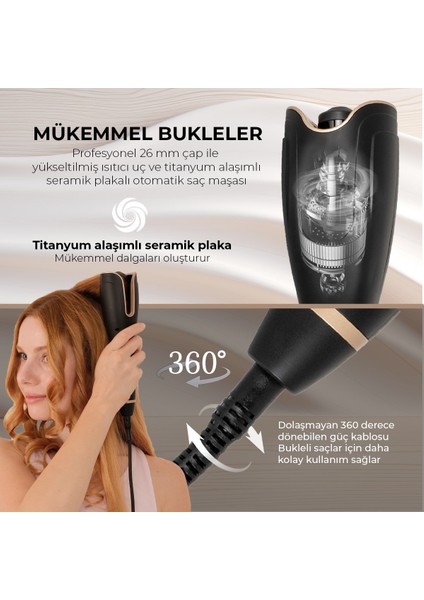 Airwave Otomatik Dijital Ekranlı Bukle Maşası modelleri