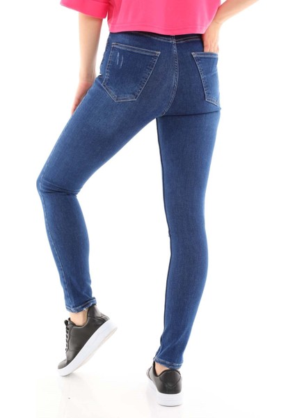 Kadın Skinny Jean Pantolon 1031 Koyu Mavi modelleri