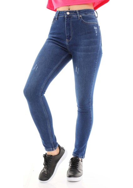 Kadın Skinny Jean Pantolon 1031 Koyu Mavi indirimleri