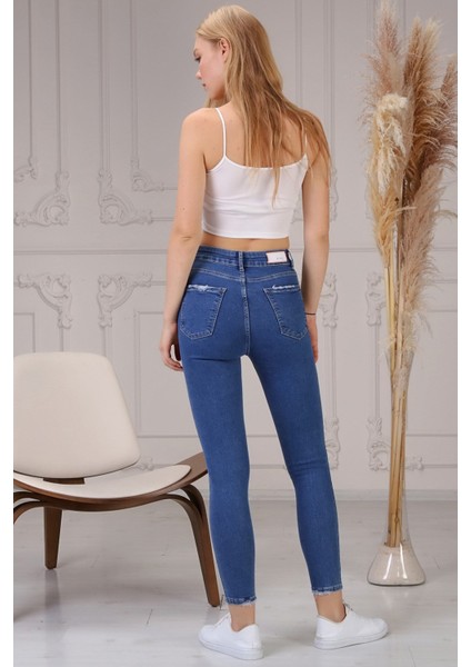 Skinny Jean Kadın Pantolon 1031-945 Lacivert indirimleri