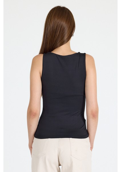 Siyah Slim Fit Kolsuz Basic Atlet 9194M indirimleri