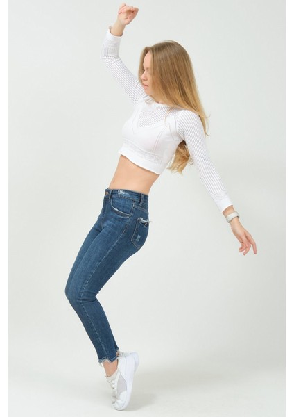 Skinny Jean Kadın Pantolon 40100-972 Mavi modelleri