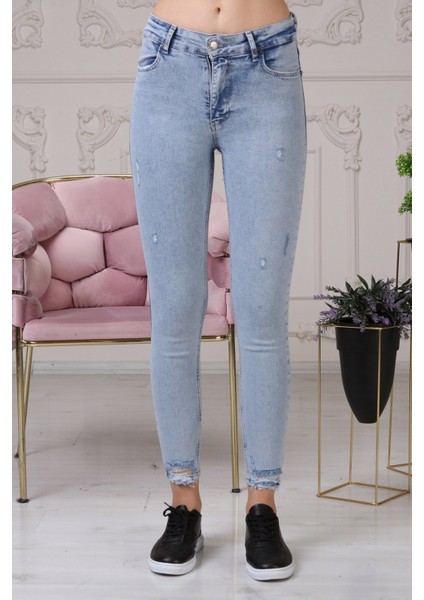 Nancy Skinny Jean Kadın Pantolon N946 Buz Mavisi fırsatları