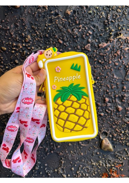 Çocuk Ananas Silikon Çanta