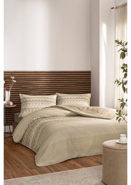Herringbone Çift Kişilik Soft Life Saten Nevresim Takımı