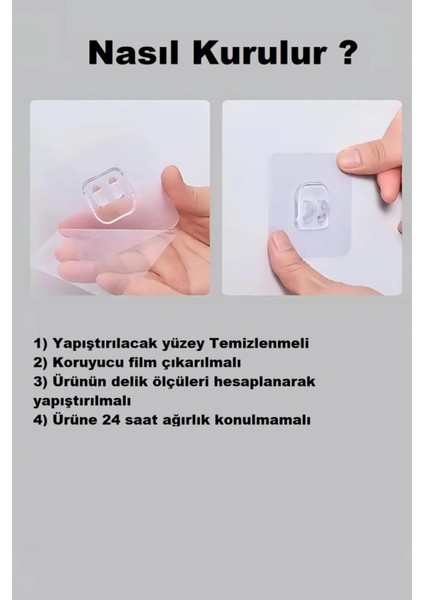 Yapışkanlı Siyah Banyo Rafı - Şampuanlık & Sabun Organizer Set