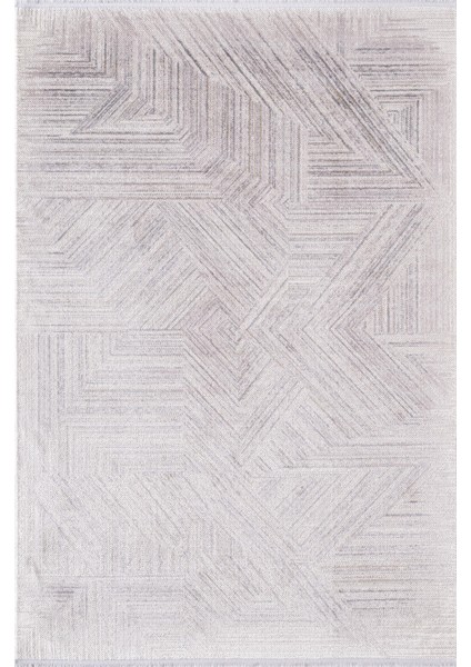 Cosmos CS008A Krem Halı Modern Detaylı Pamuk Taban Viskon Tozuaz Salon Yatak Odası Koridor Halısı