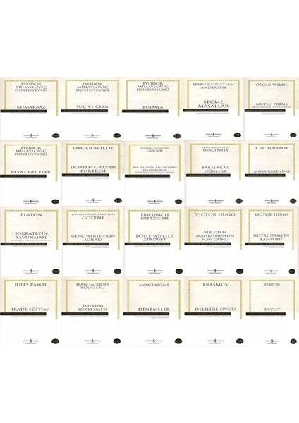 Iş Bankası Kültür Yayınları Hasan Ali Yücel Klasikleri Toplam 20 Adet Klasik Kitap Set 6920 Sayfa