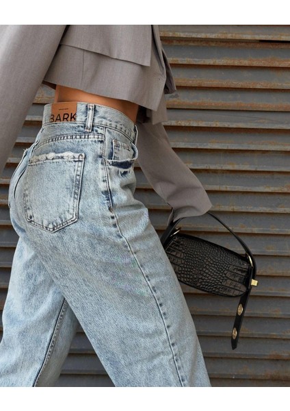 Baggy Kadın Jean Pantolon 40313-1 Mavi fiyatları