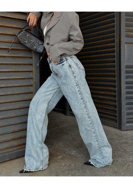 Baggy Kadın Jean Pantolon 40313-1 Mavi modelleri