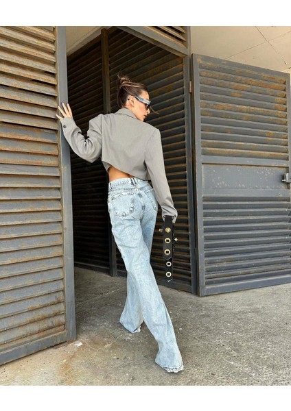 Baggy Kadın Jean Pantolon 40313-1 Mavi fırsatları